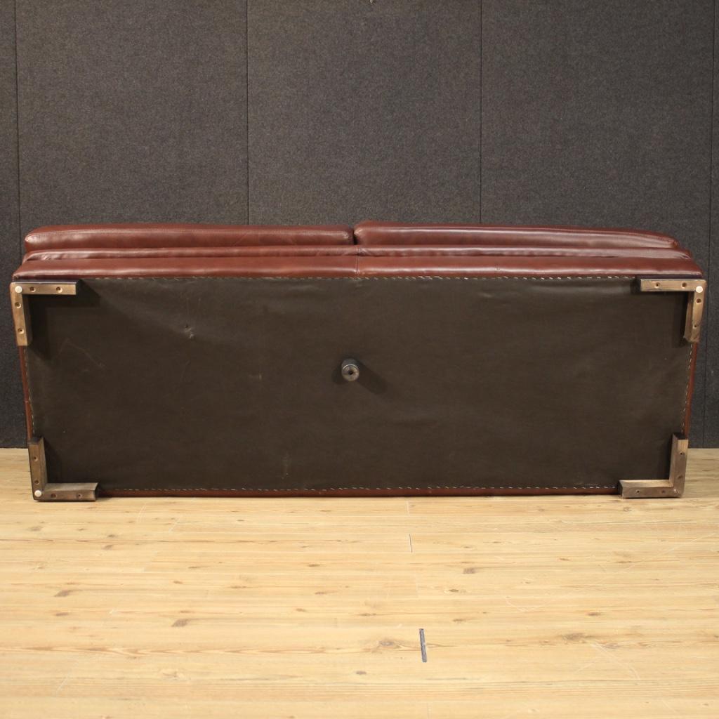 20th Century Leather Vintage Italian Sofa, 1980 For Sale 7