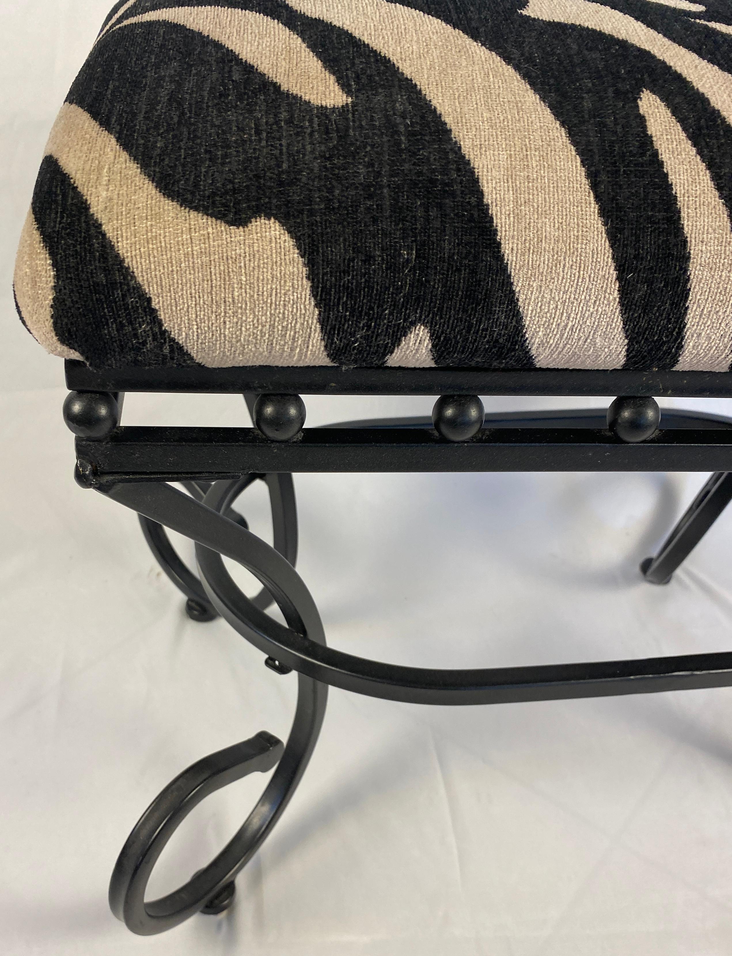 Fabric 20th Century Leopard Vintage Stool For Sale