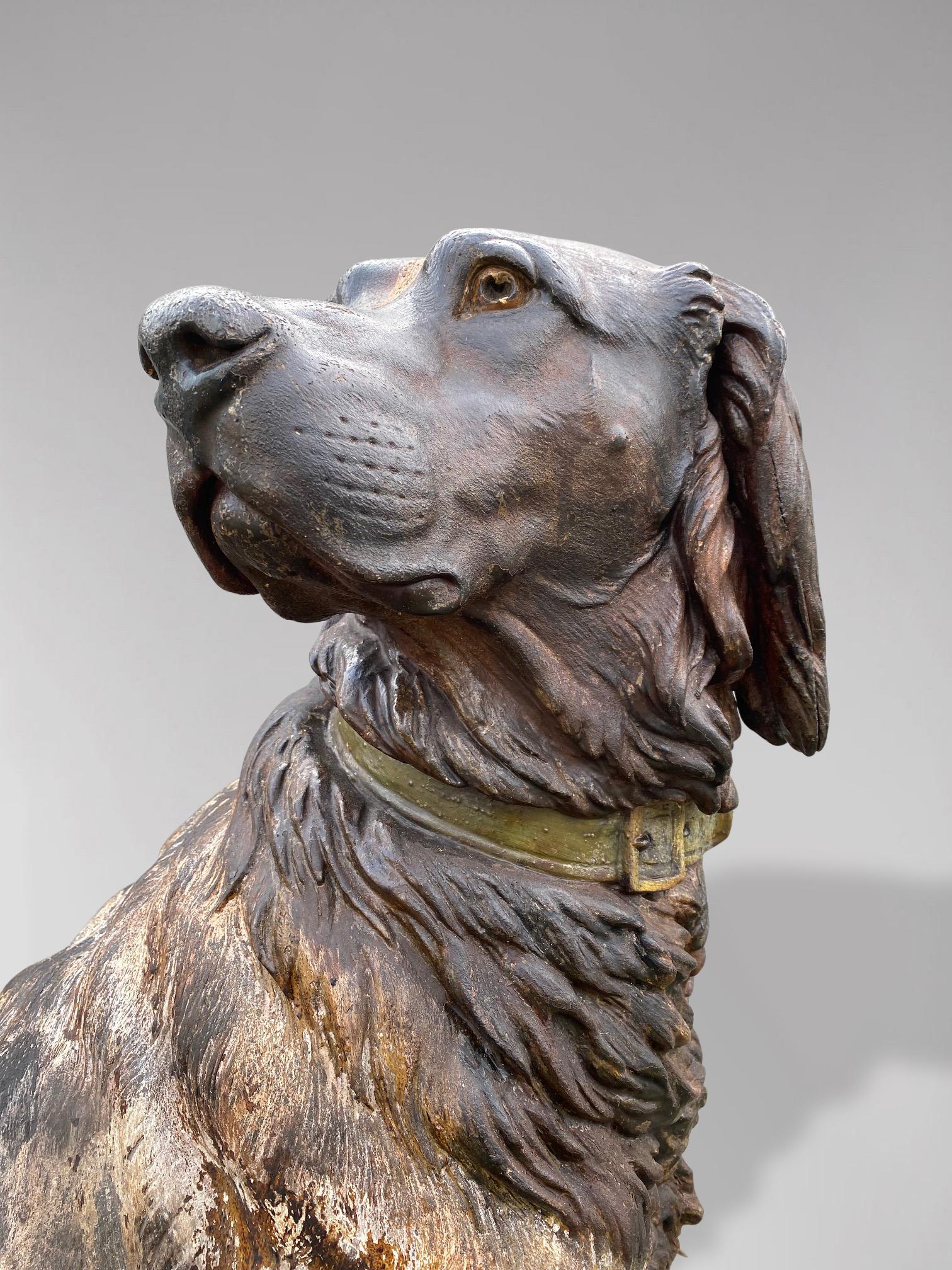 Statue en fonte grandeur nature d'un chien de chasse du 20e siècle Bon état - En vente à Petworth,West Sussex, GB