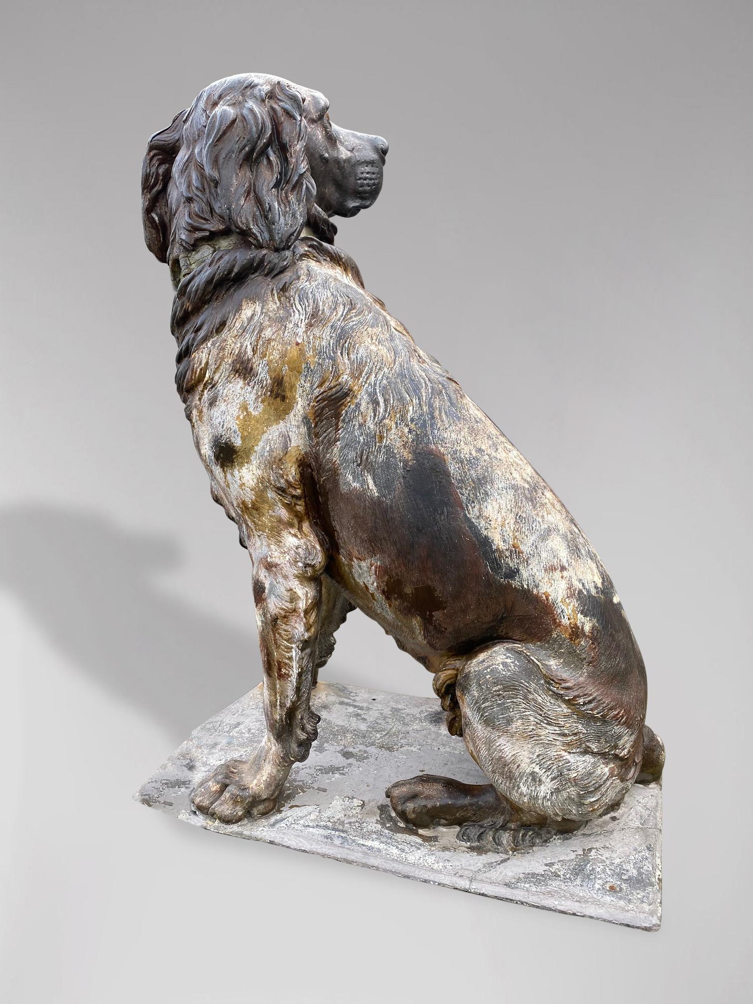 20th Century Life Size Cast Iron Statue of a Hunting Dog For Sale 2