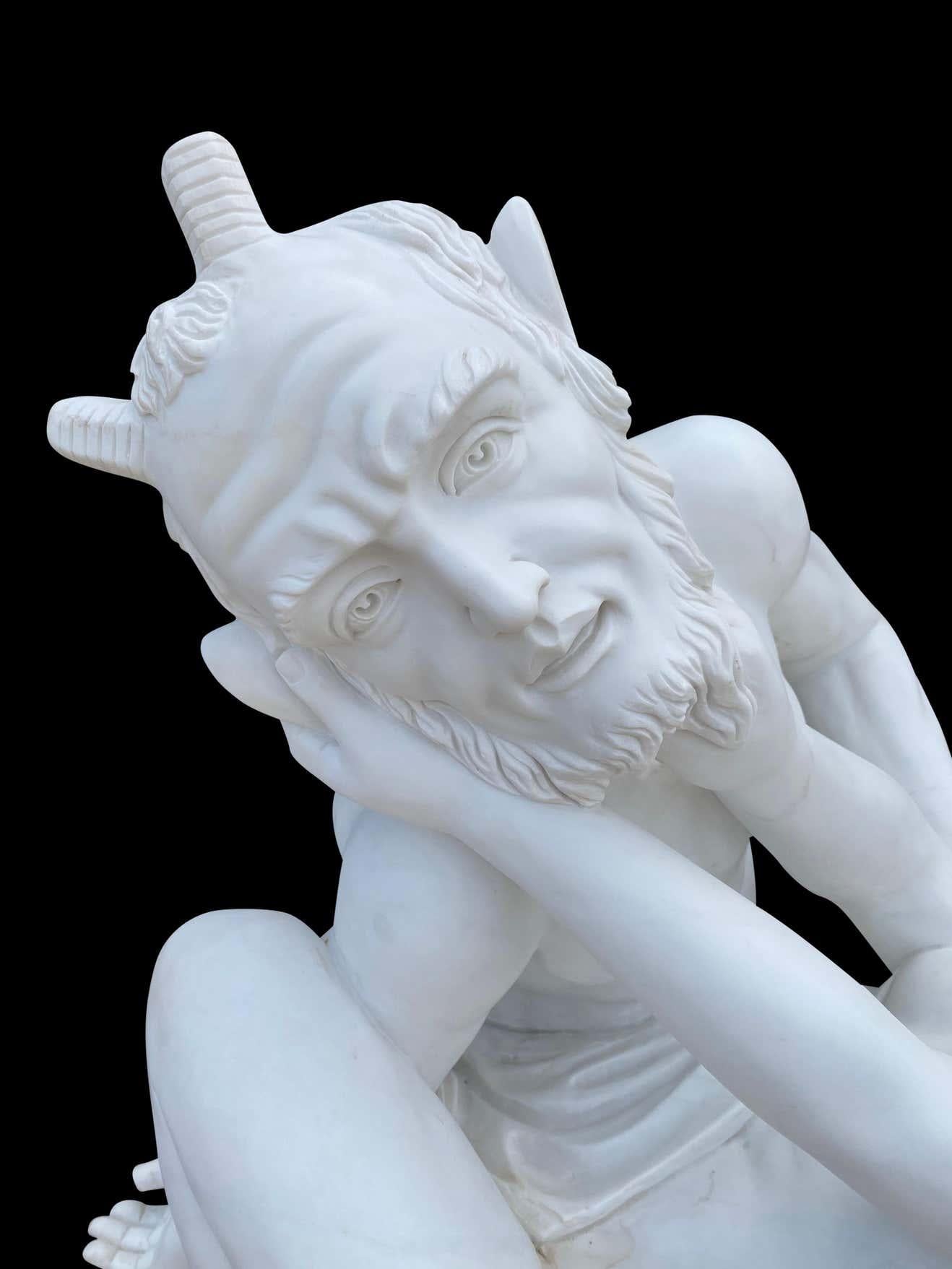 Lebensgroße Skulptur von Pan, dem antiken griechischen Gott der Sexualität, aus dem 20. Jahrhundert im Angebot 5