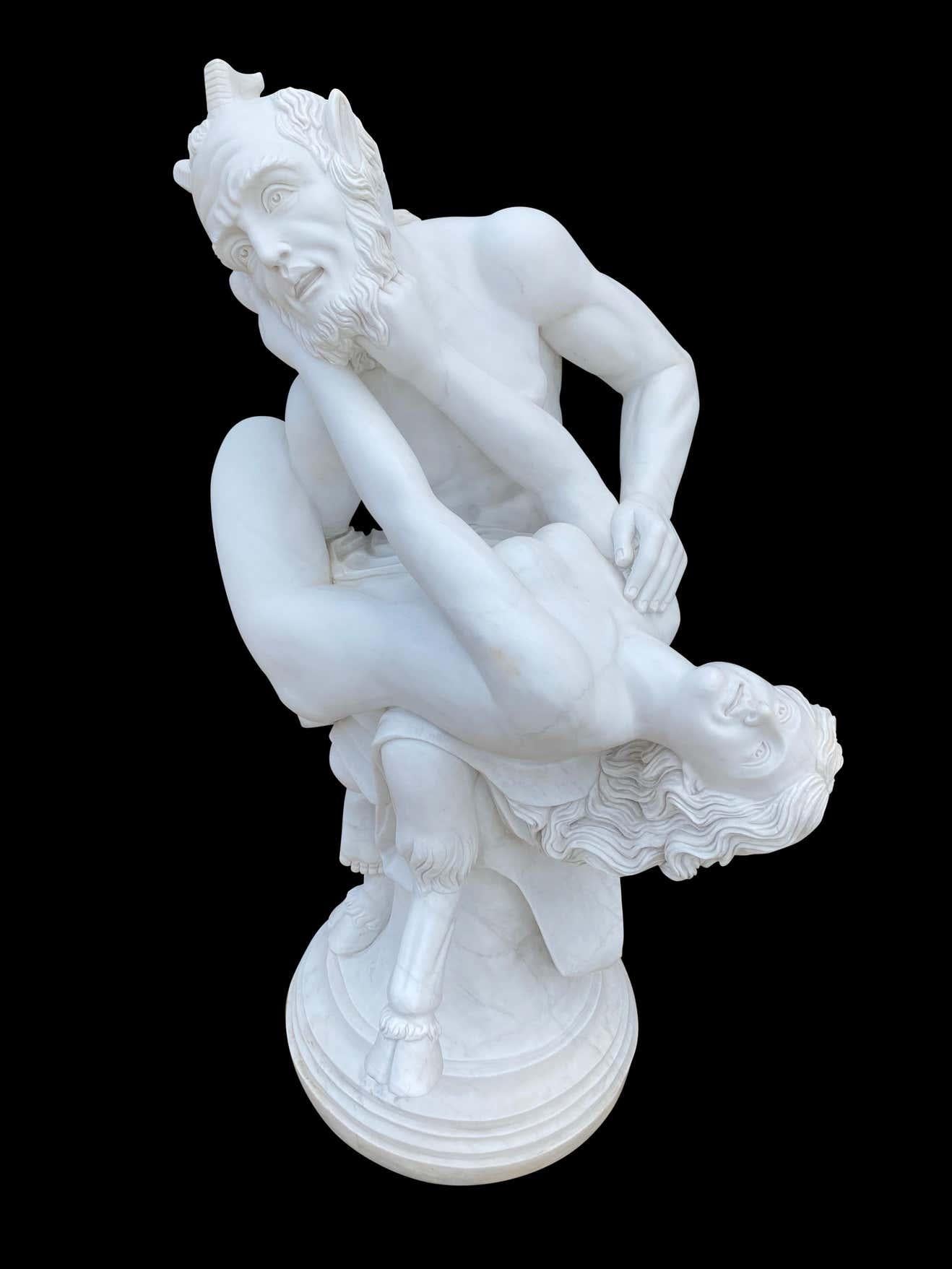 Lebensgroße Skulptur von Pan, dem antiken griechischen Gott der Sexualität, aus dem 20. Jahrhundert im Angebot 9