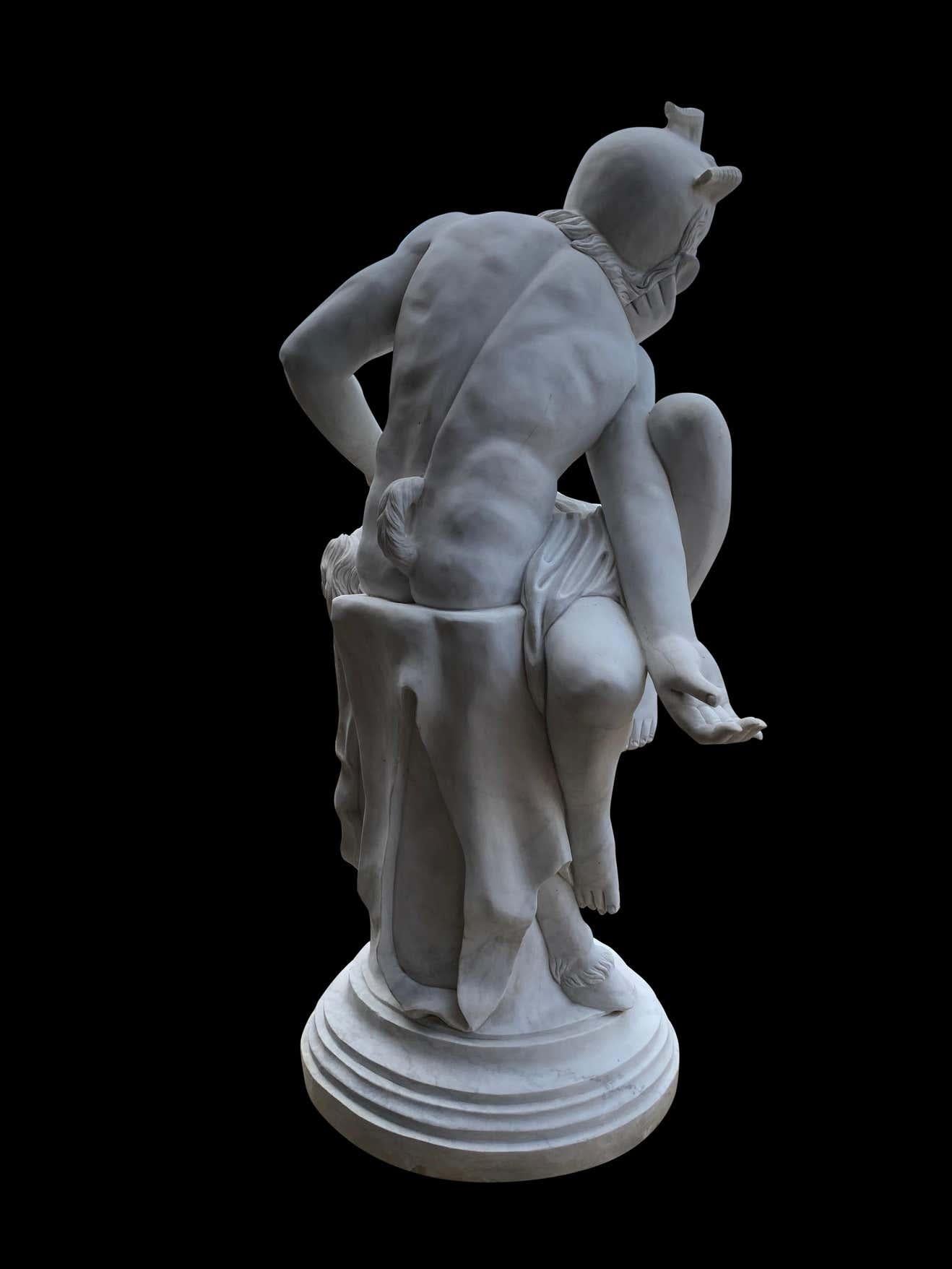 European 20th Century Life-Sized Sculpture of Pan the Ancient Greek God of Sexuality For Sale