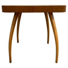 20th Century Light-Brown Czech Walnut Spider Side Table by Jindrich Halabala