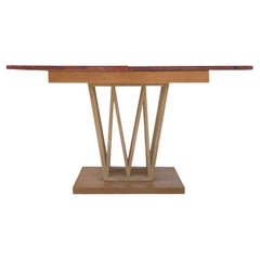 20th Century Light-Brown Danish Sculptural Folding Walnut Dining, End Table