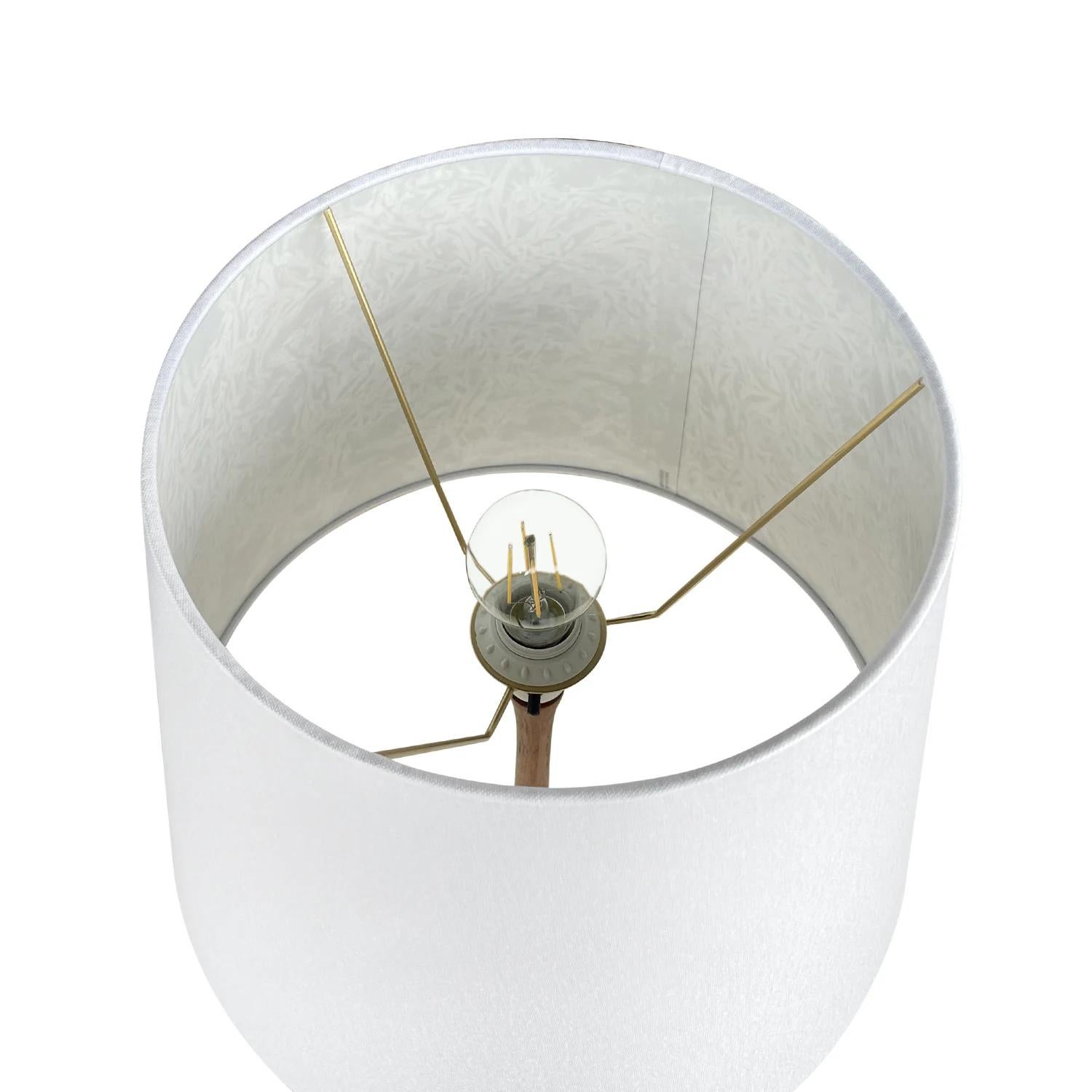 Hand-Carved 20th Century Danish Modern Teakwood Floor Lamp - Vintage Scandinavian Light For Sale