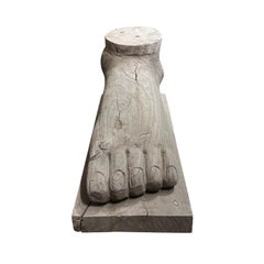 20th Century Italian Mid-Century Bleached Walnut Foot Sculpture - Vintage Décor