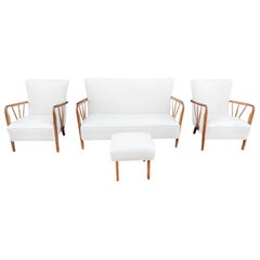 Juego de salón de nogal moderno vintage italiano del siglo XX by Paolo Buffa