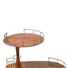 20th Century Italian Veneered Walnut Bar Cart - Vintage Trolley by Aldo Tura