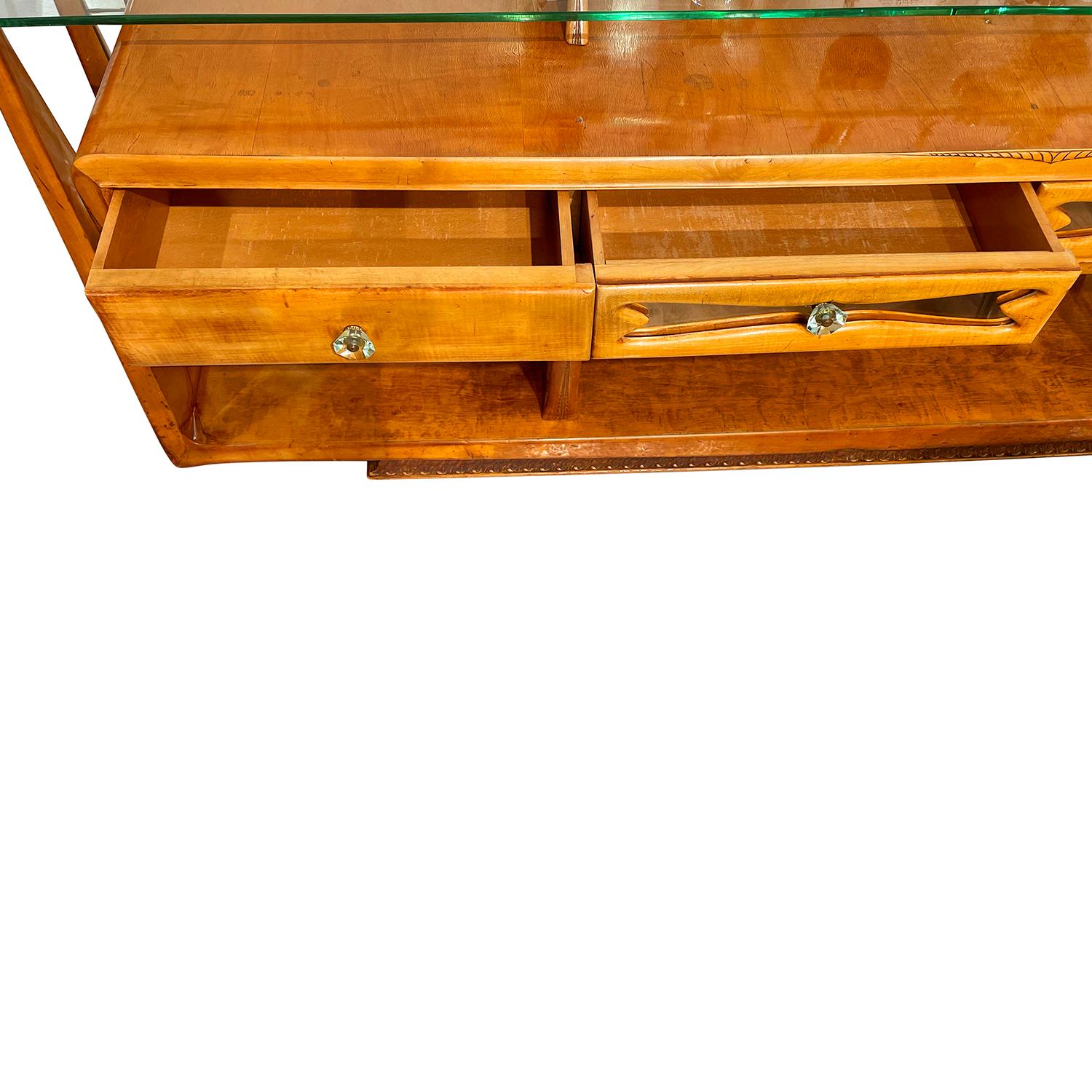 Italienisches modernes Ahornholz-Sideboard des 20. Jahrhunderts - Vintage-Credenza aus Nussbaum im Angebot 7