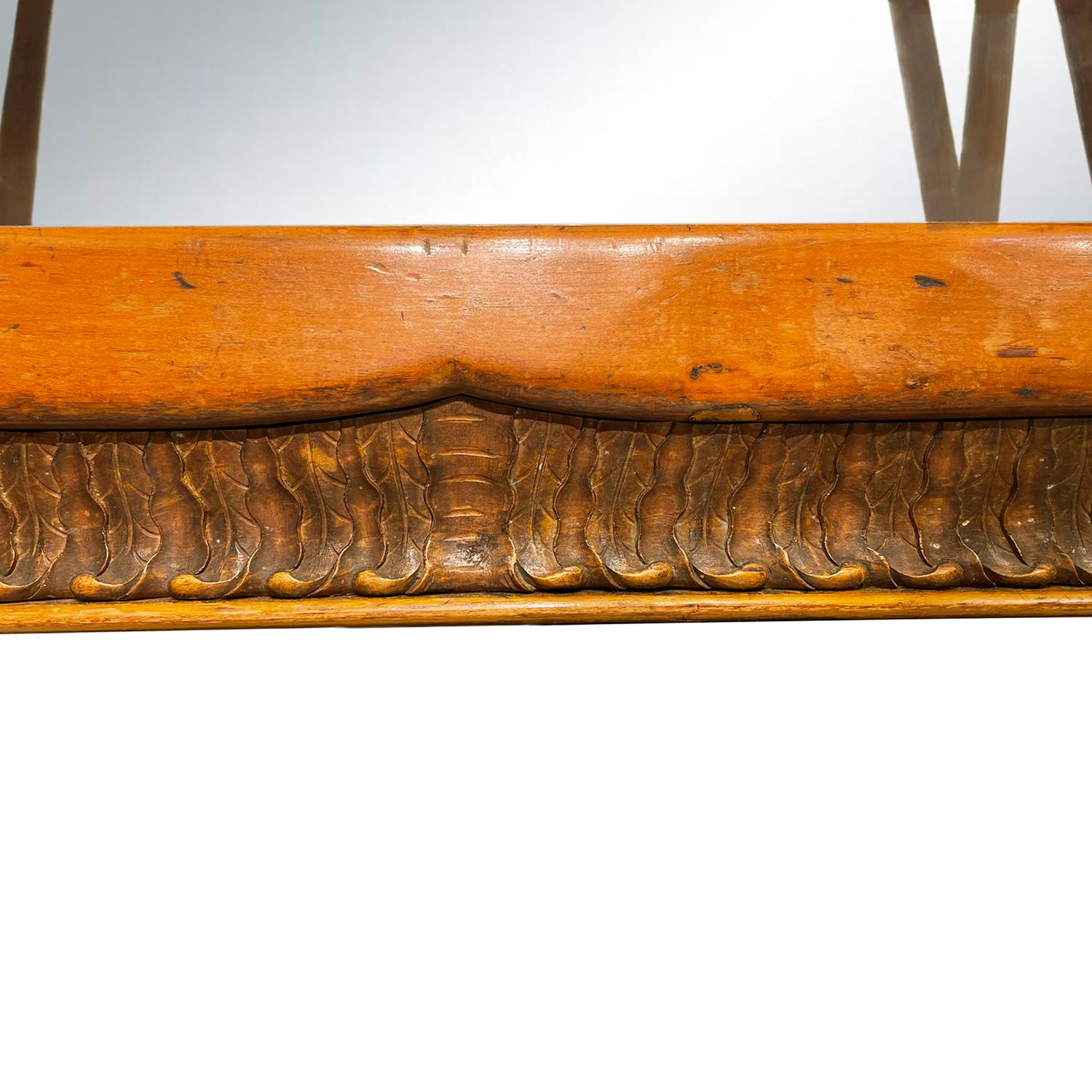 20th Century Italian Modern Maplewood Sideboard - Vintage Walnut Credenza For Sale 11
