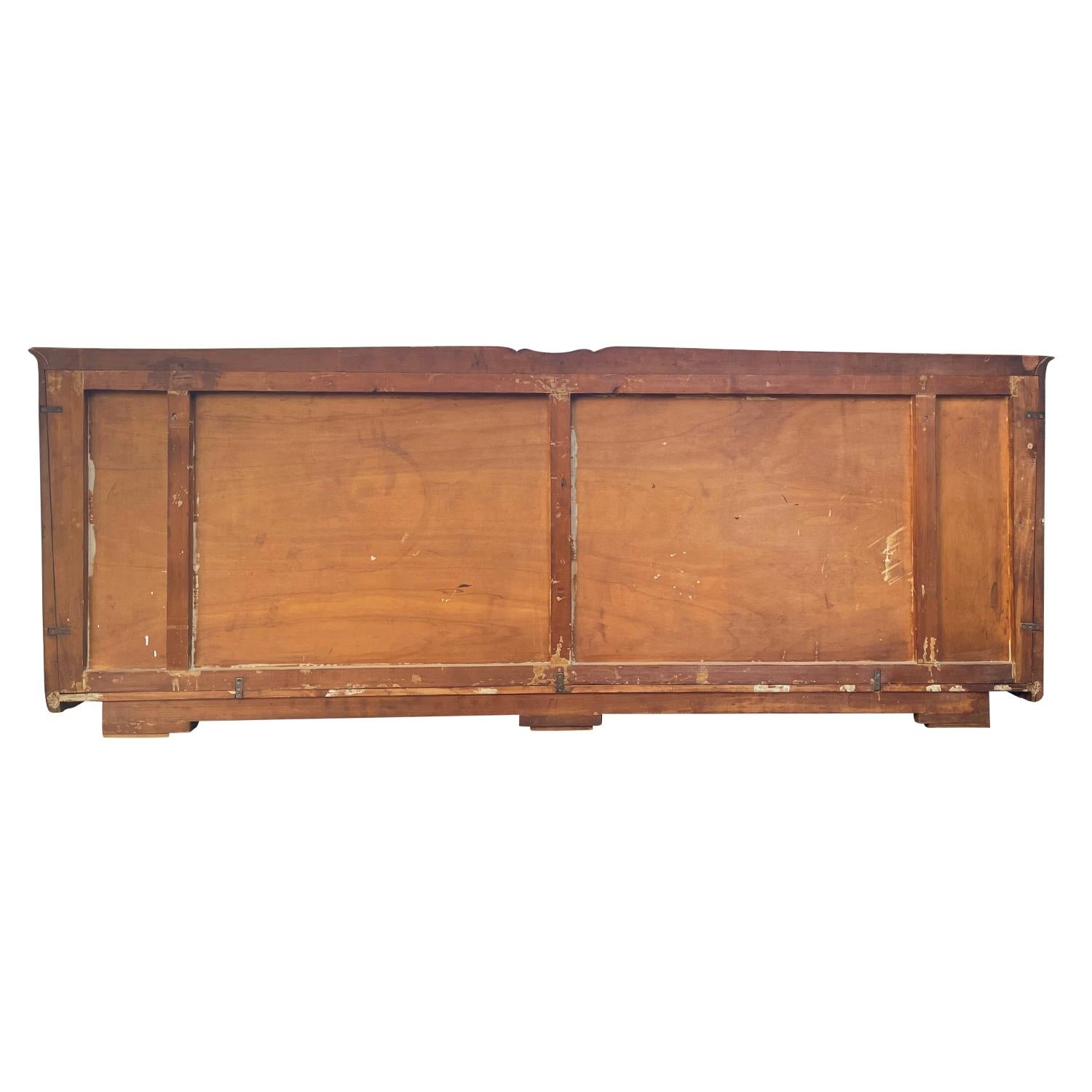 20th Century Italian Modern Maplewood Sideboard - Vintage Walnut Credenza For Sale 14