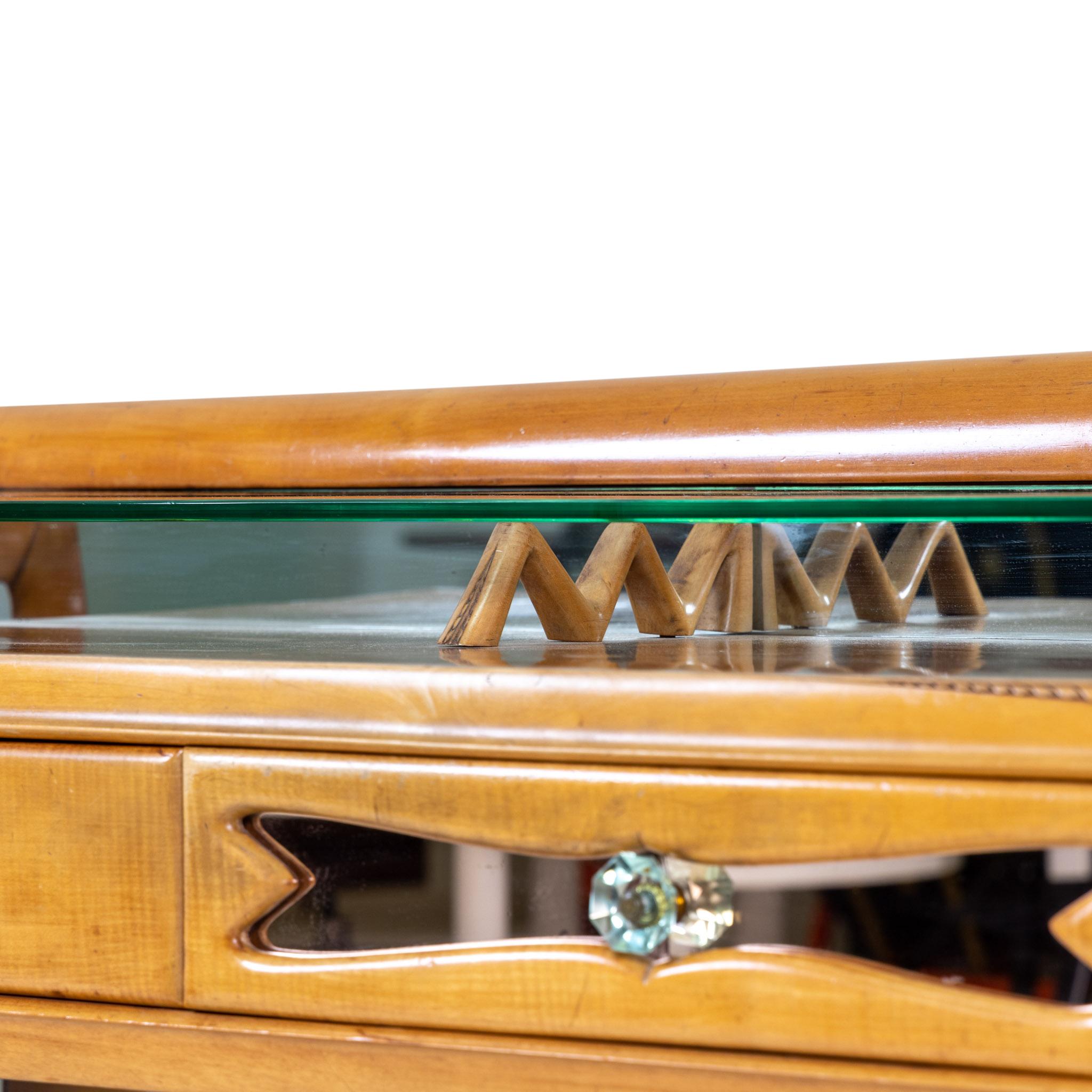 Buffet en bois d'érable moderne italien du 20e siècle - Crédence en noyer vintage en vente 2