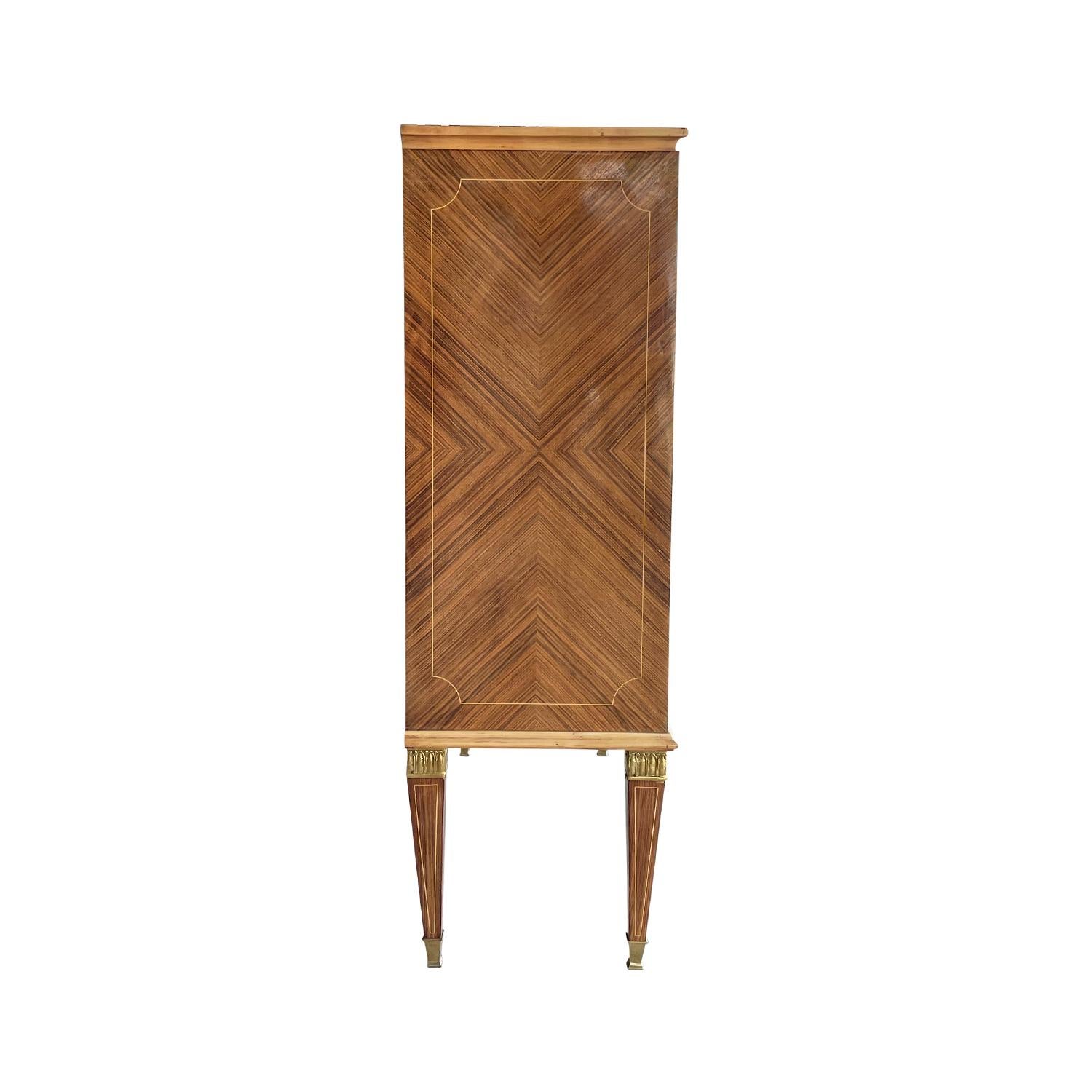 Hand-Carved 20th Century Light-Brown Italian Walnut Cabinet, Small Cupboard by Paolo Buffa