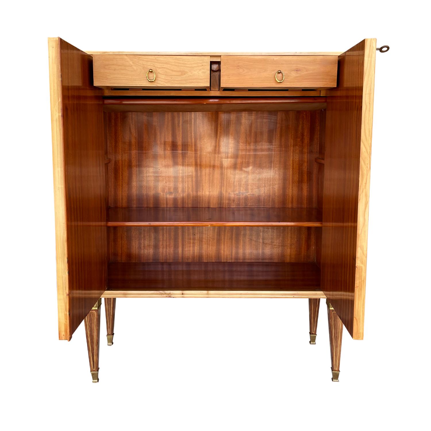 20th Century Light-Brown Italian Walnut Cabinet, Small Cupboard by Paolo Buffa 2