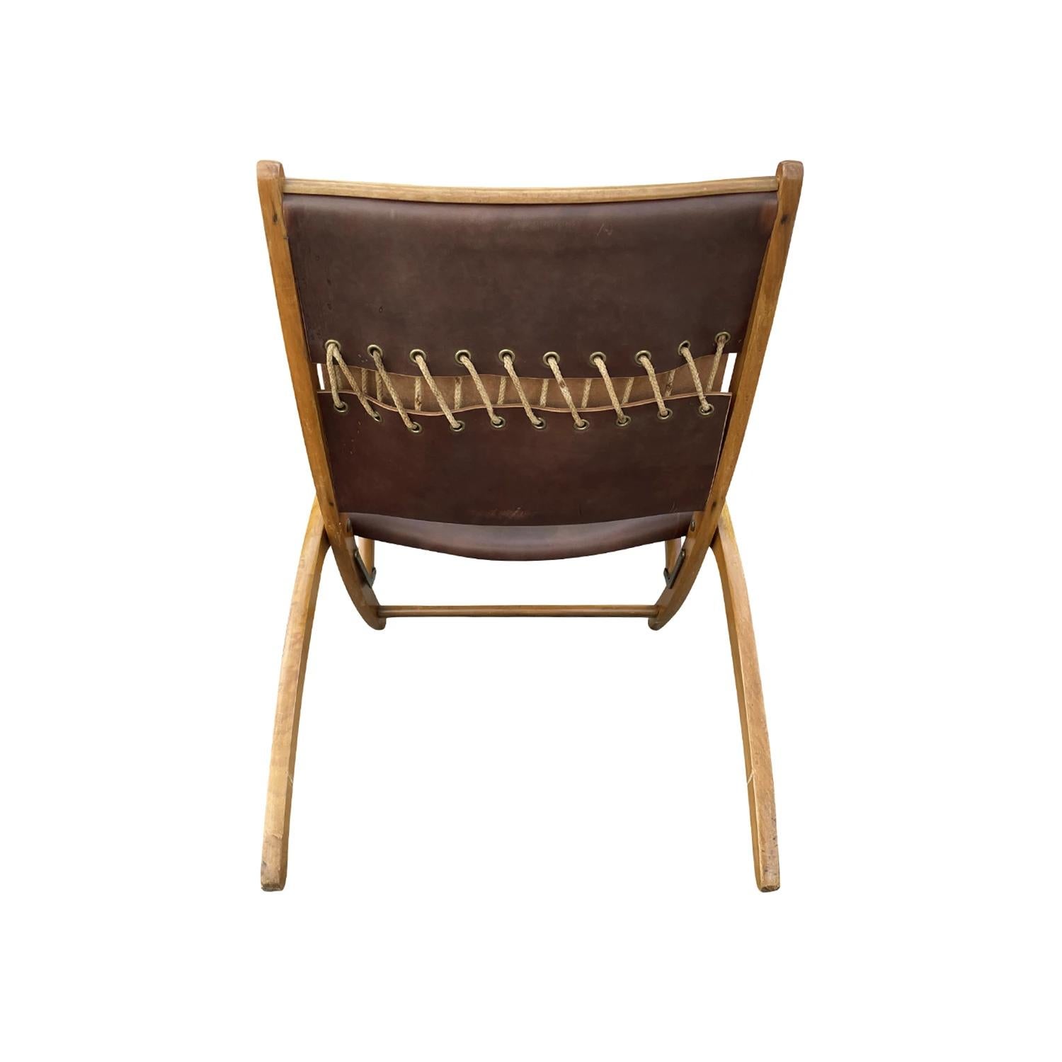 20th Century Italian Vintage Walnut Ninfea Folding Side Chair by Gio Ponti For Sale 2