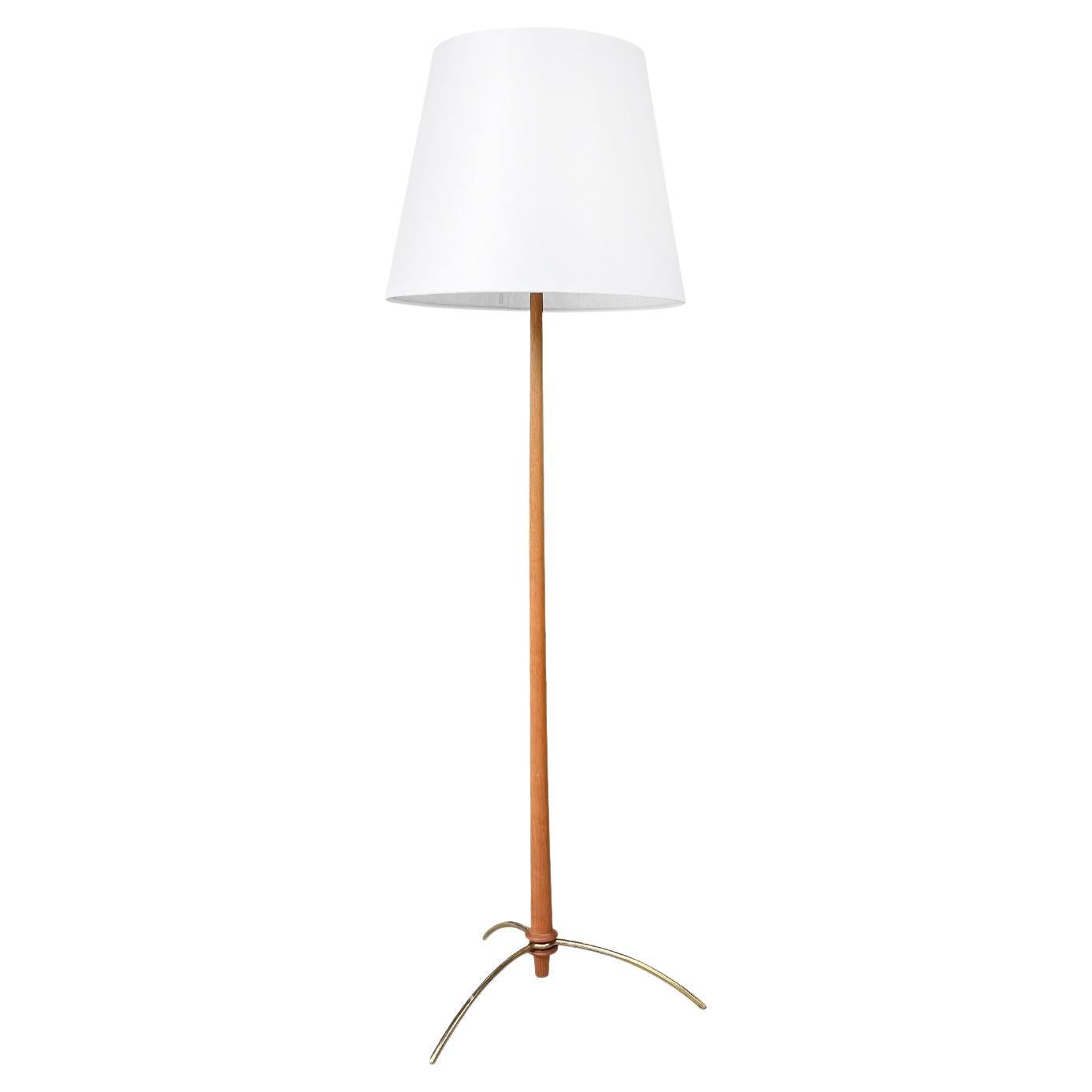 20th Century Swedish Mid-Century Teak, Brass Floor Lamp by Hans-Agne Jakobsson