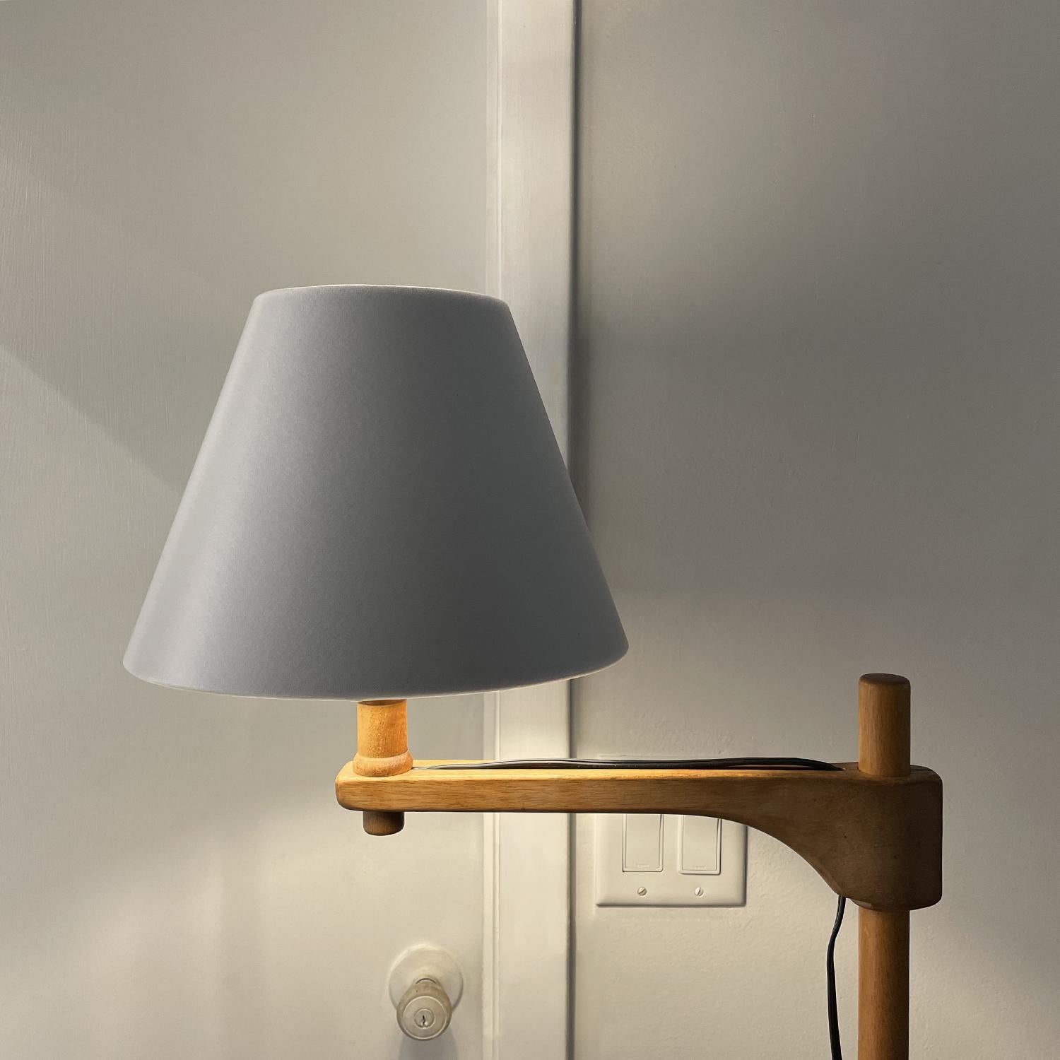 20th Century Swedish Vintage Teak Wood Reading Floor Lamp by Carl Malmsten For Sale 4