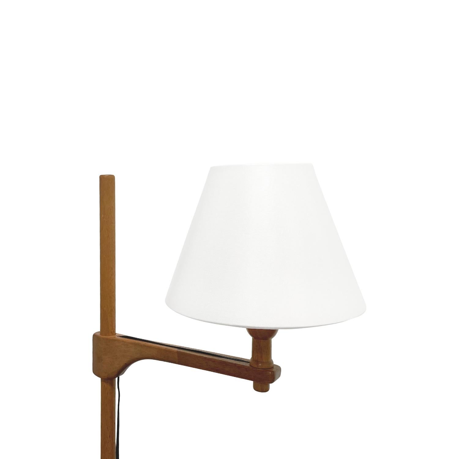 Hand-Crafted 20th Century Swedish Vintage Teak Wood Reading Floor Lamp by Carl Malmsten For Sale
