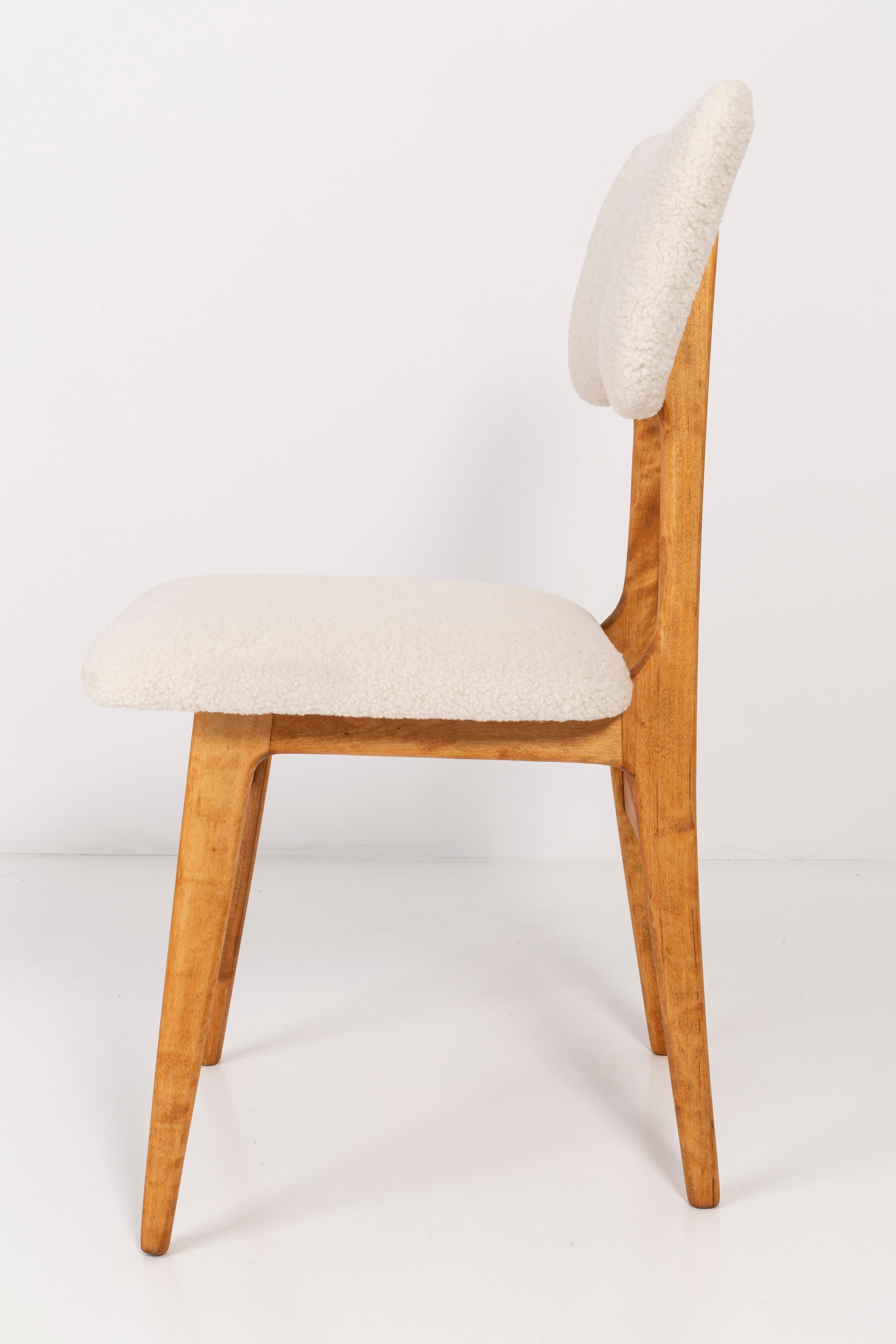 Polish 20th Century Light Crème Boucle Chair, 1960s For Sale