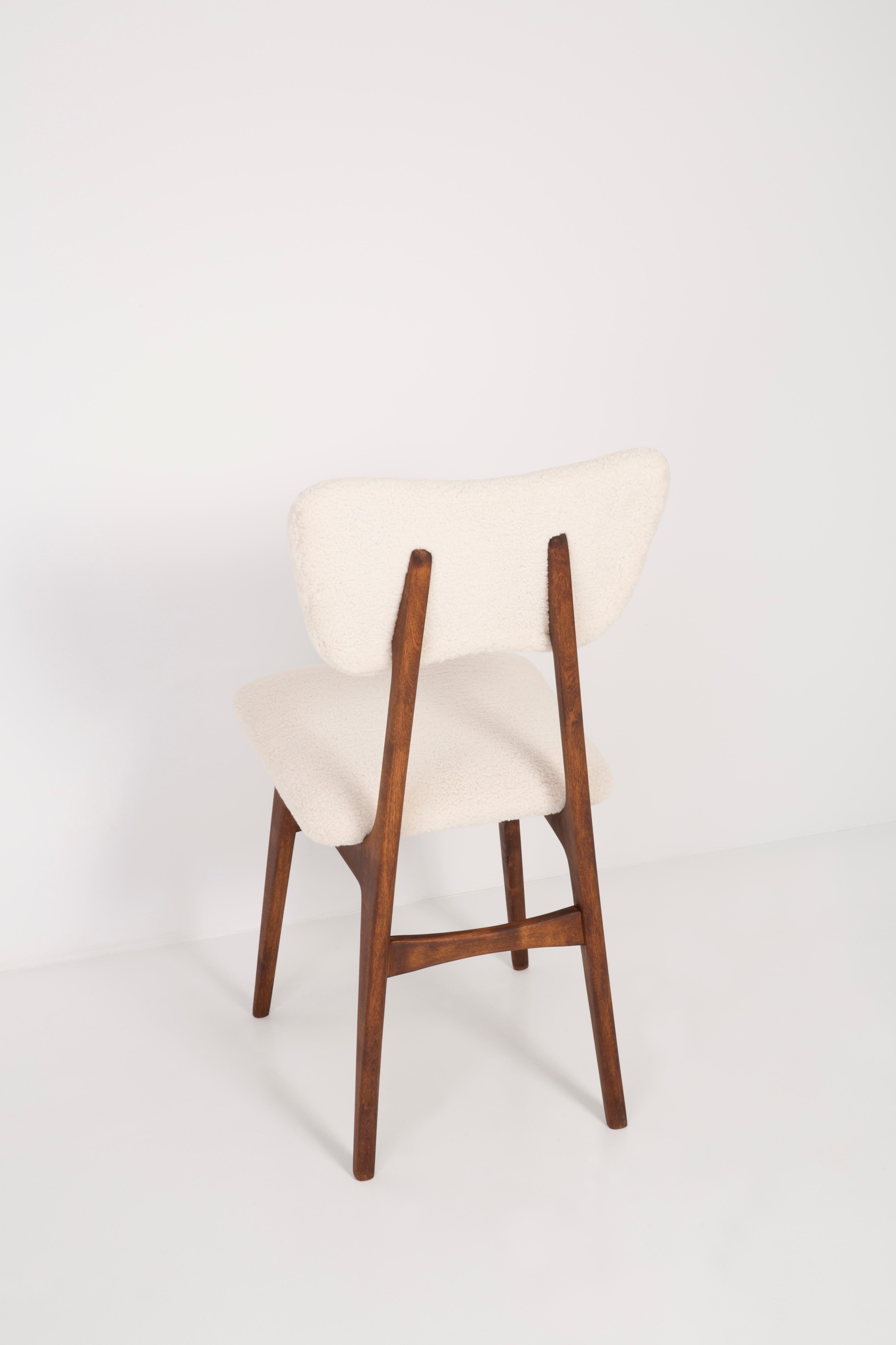 Hand-Crafted 20th Century Light Crème Boucle Chair, 1960s For Sale