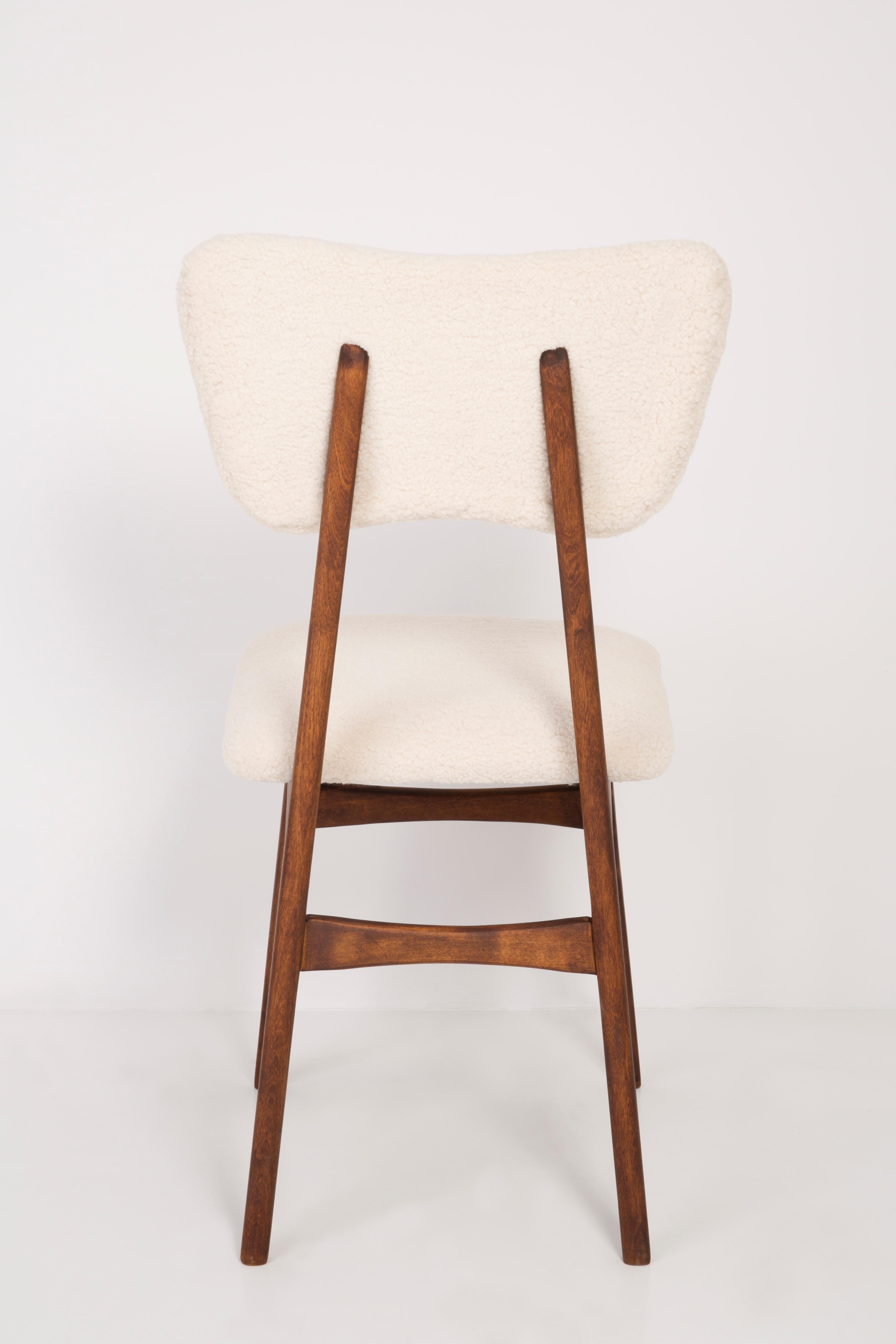 Velvet 20th Century Light Crème Boucle Chair, 1960s For Sale