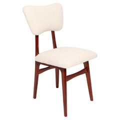 Vintage 20th Century Light Crème Boucle Cherry Wood Chair, Europe, 1960