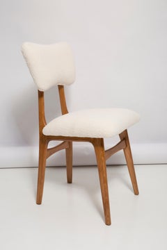 Silla Mariposa de Madera de Roble Light Crème Boucle, Siglo XX, Europa, 1960