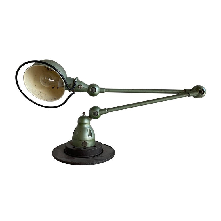 20th Century Light-Green French Jielde Metal Desk Lamp by Jean Louis Domecq  For Sale at 1stDibs