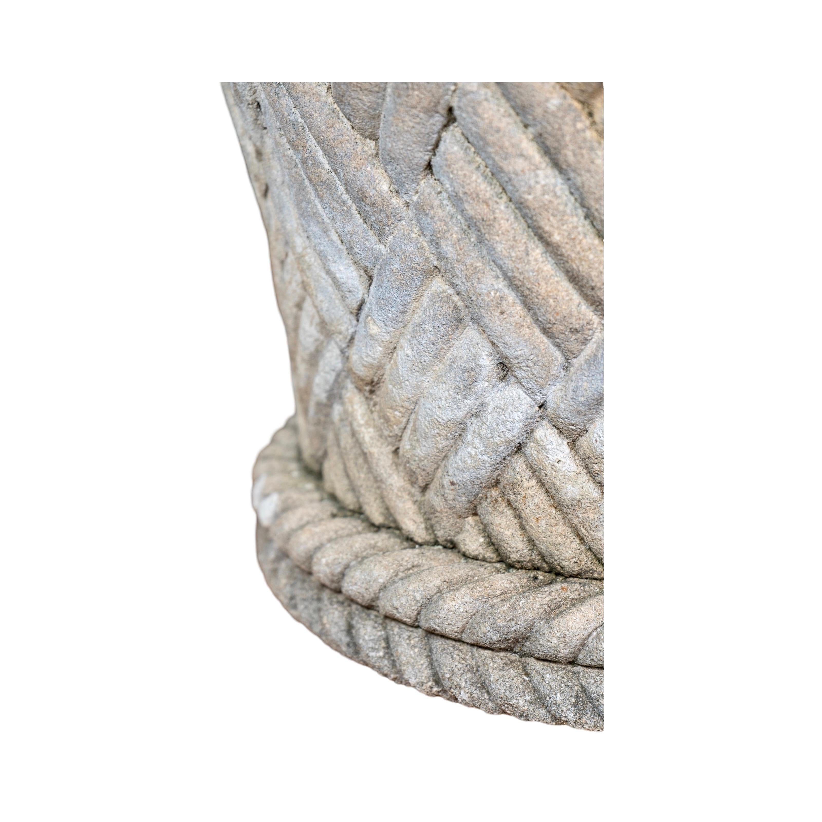 20th Century French Limestone Woven Planter For Sale