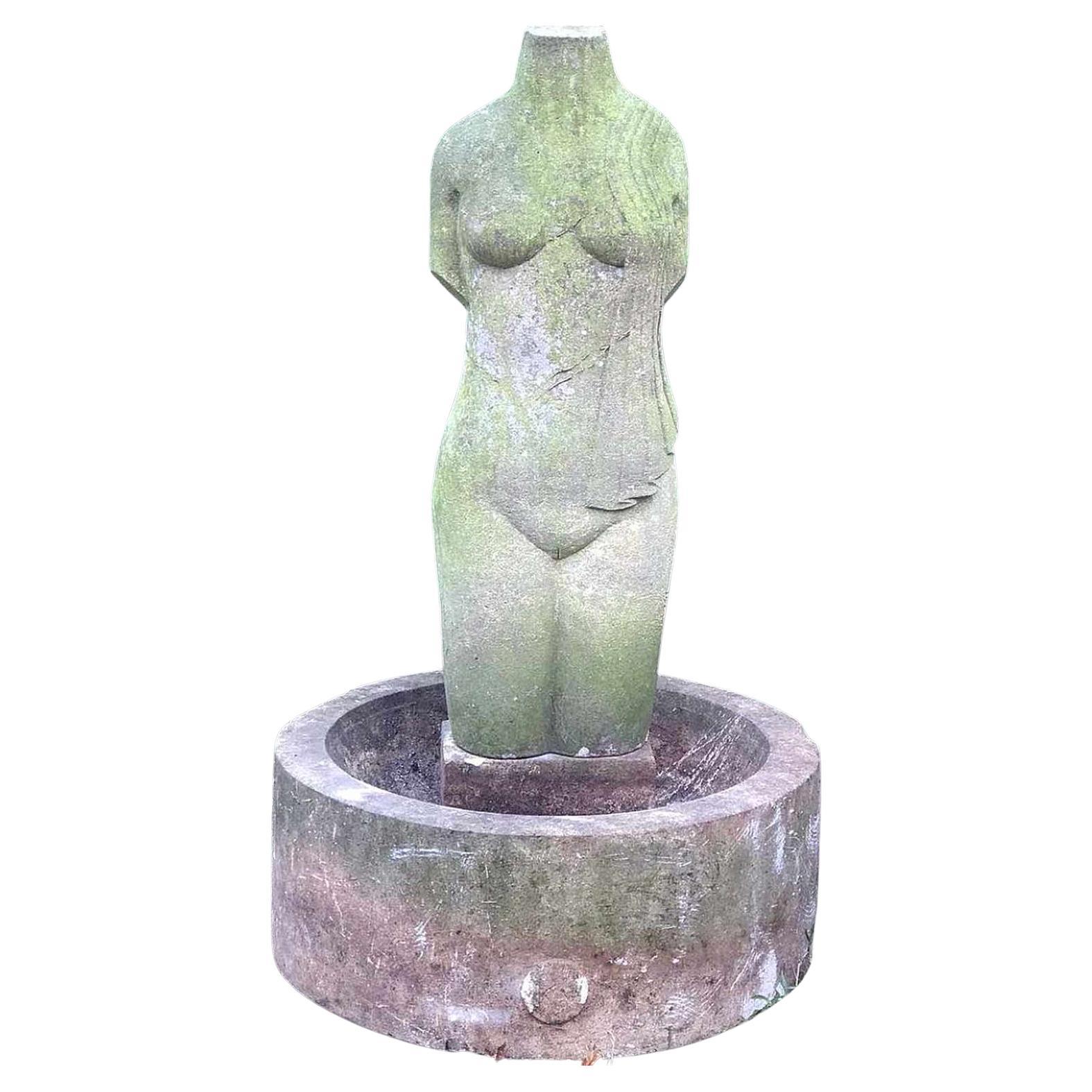 20th Century Limestone Sculpture / Bird Bath by Keith Newstead For Sale