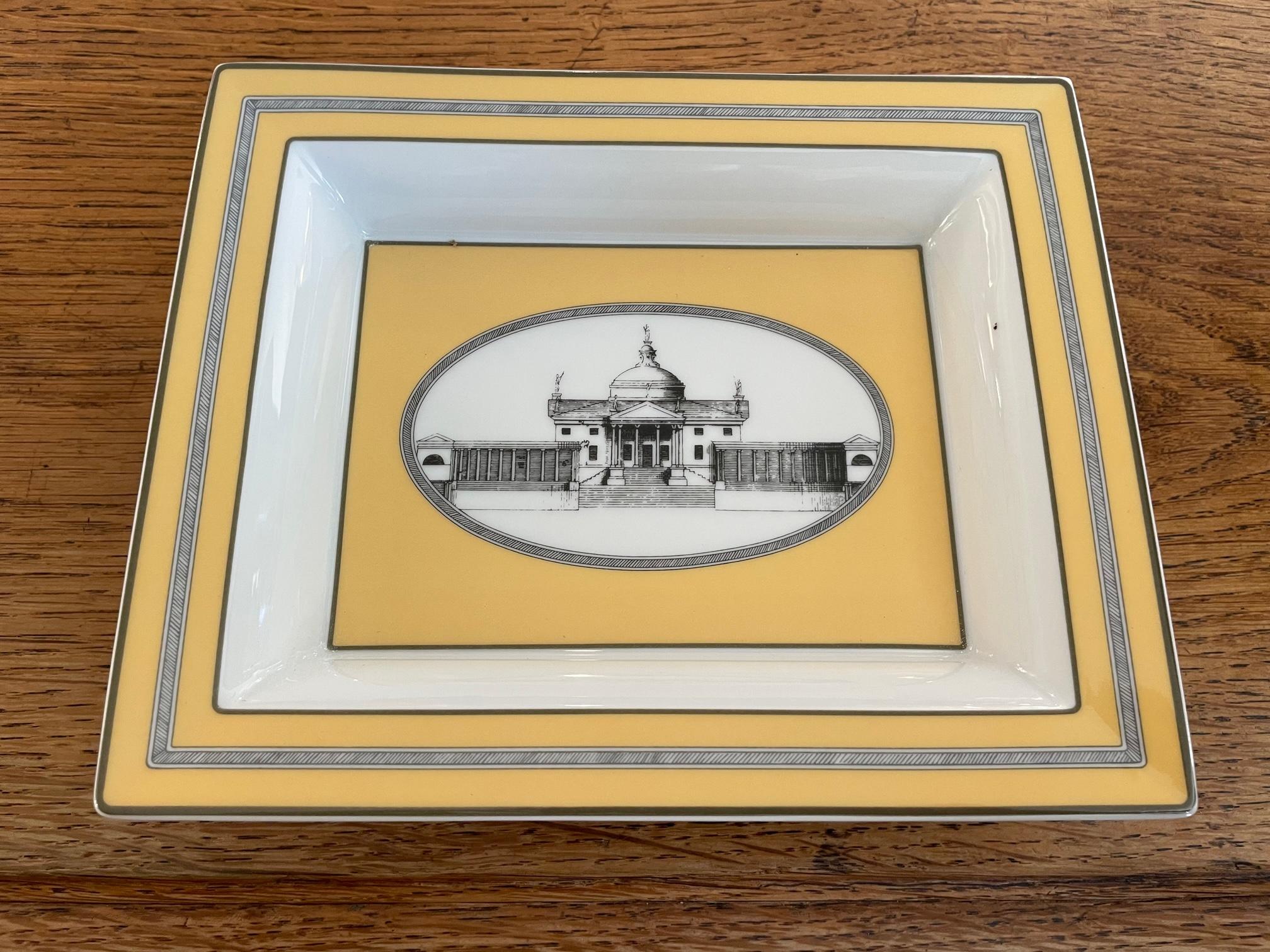 Very nice and rare vide poche made by the Limoges Porcelain for Christian Dior in the 1980s. 
Yellow and black colors. The 
