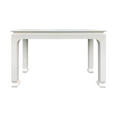 20th Century Linen Wrapped Console with Custom White Finish