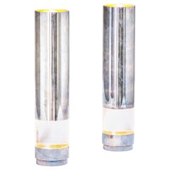 XX secolo Lino Sabattini Coppia di lampade da tavolo in argento per Christofle, anni '70