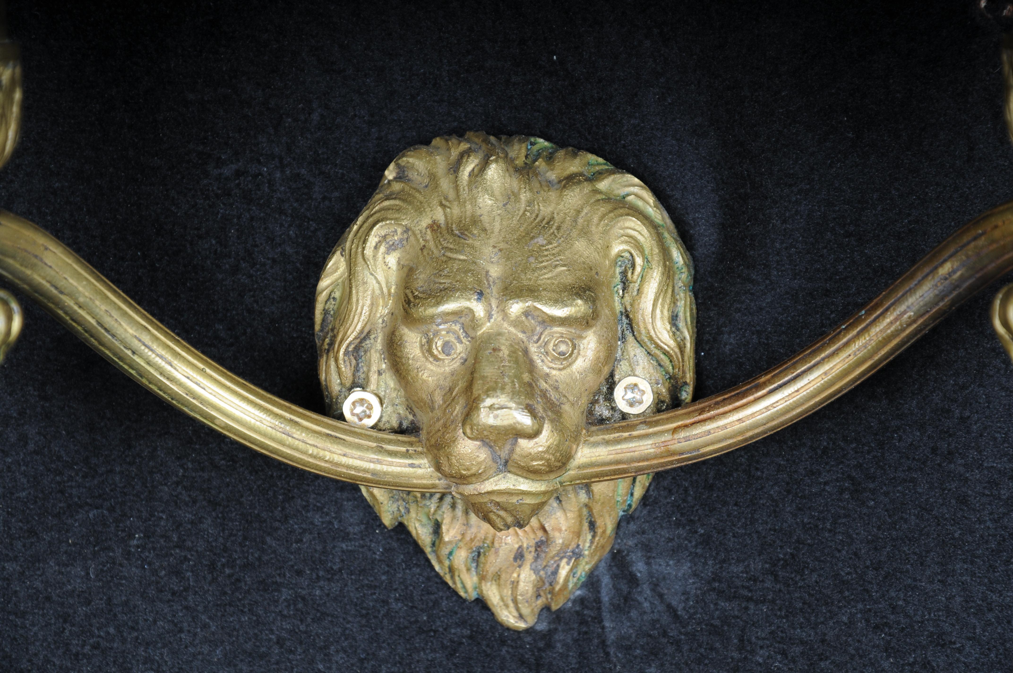 20th Century Lion Wall Sconce/Wall Candlestick, Brass, Gold In Good Condition For Sale In Berlin, DE