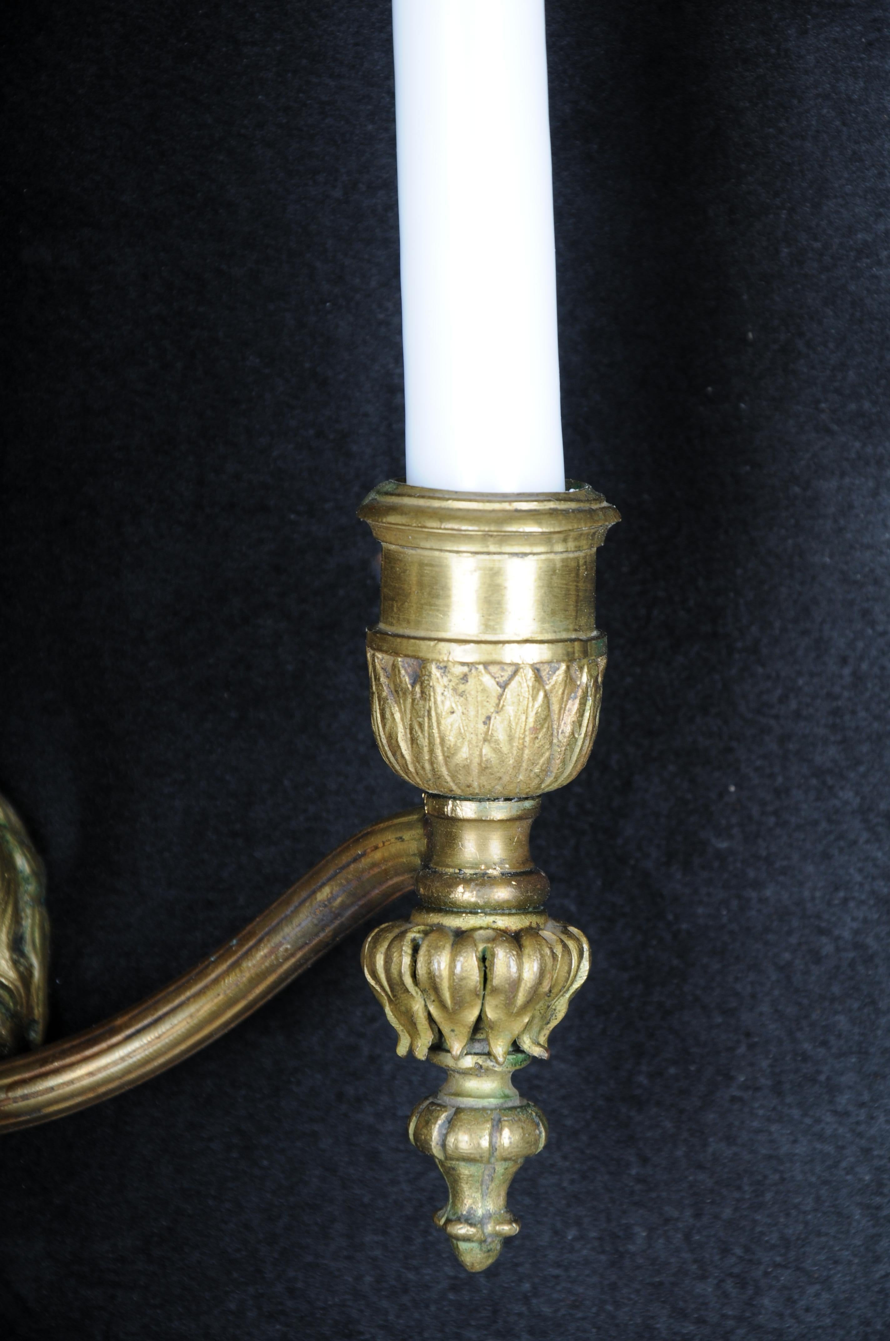 20th Century Lion Wall Sconce/Wall Candlestick, Brass, Gold For Sale 1