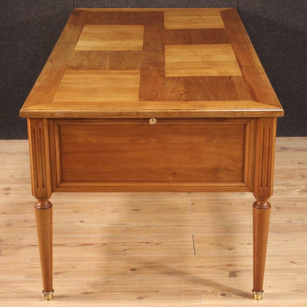 20. Jahrhundert Wohnzimmer Kirschbaum und Obstholz Französisch Schreibtisch, 1960 im Angebot 6