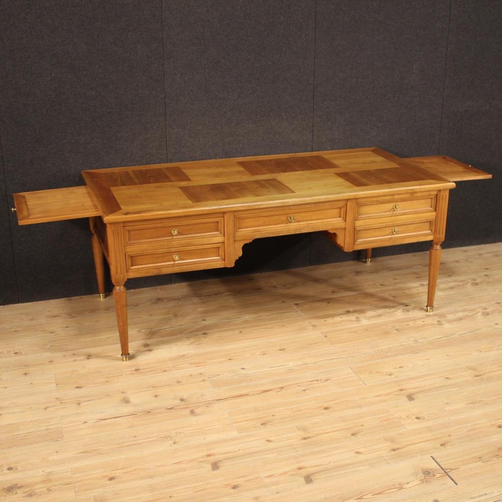 20. Jahrhundert Wohnzimmer Kirschbaum und Obstholz Französisch Schreibtisch, 1960 im Angebot 2