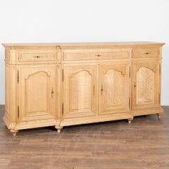 20th Century Long Bleached Oak Sideboard Buffet from Belgium