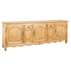 20th Century Long Bleached Oak Sideboard Buffet from Belgium
