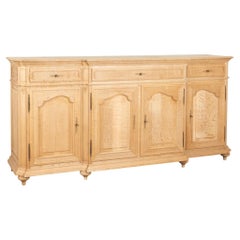 20th Century Long Bleached Oak Sideboard Buffet from Belgium