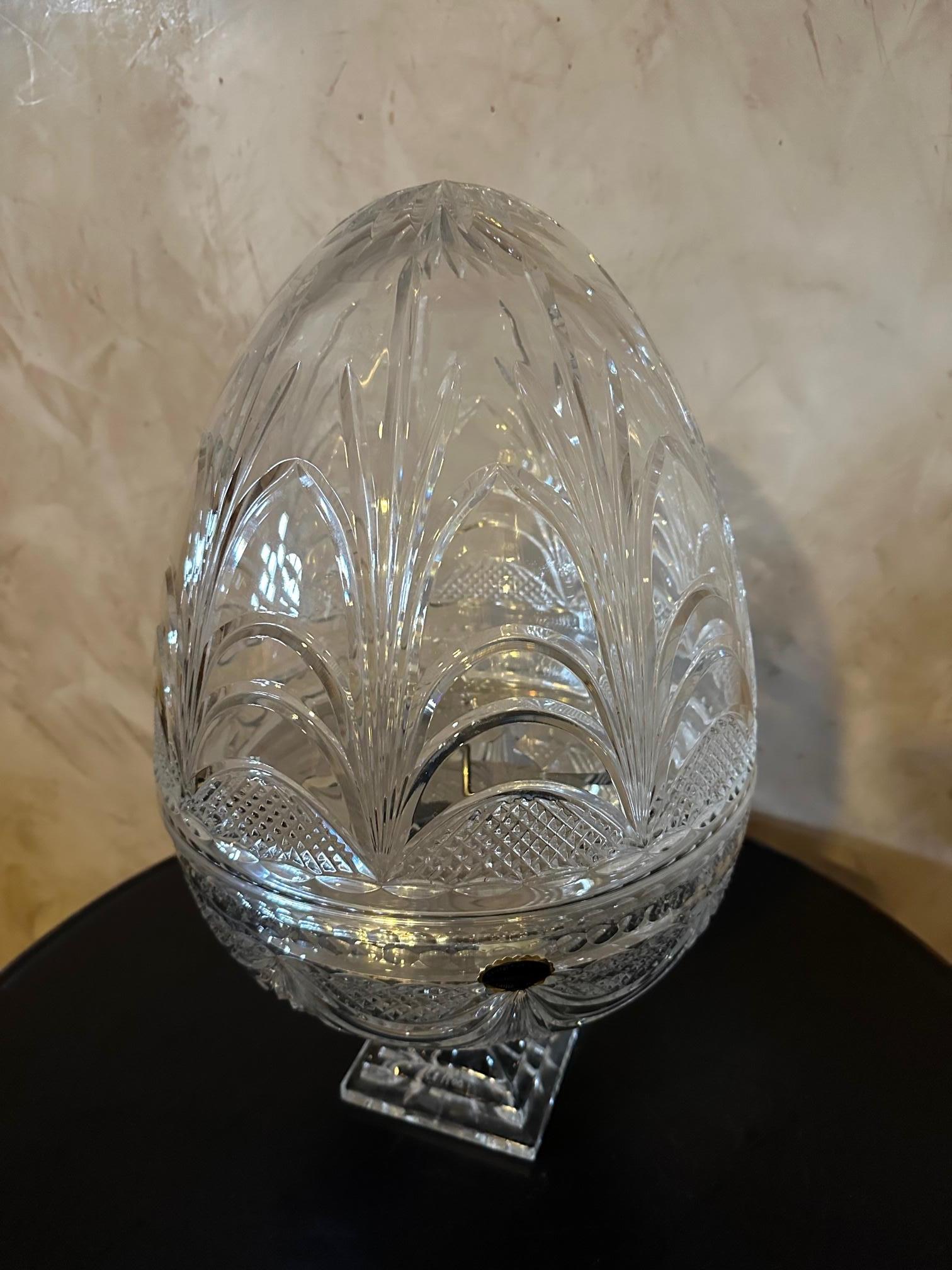 French 20th century Lorraine Crystal Champagne egg Cave, 1980s