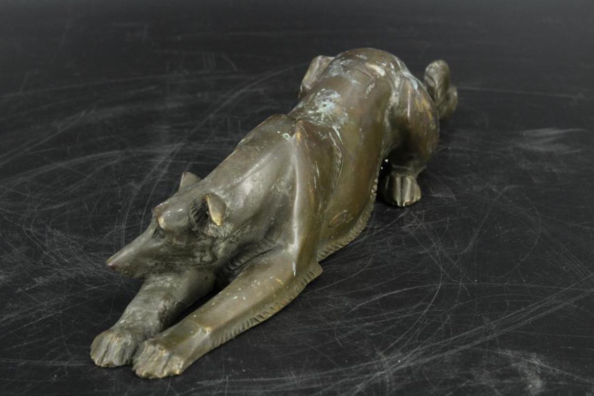 Early 20th Century, Bronze Greyhound Sculpture by Louis Albert Carvin In Good Condition For Sale In Middleburg, VA