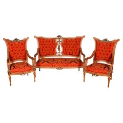 20th Century Louis Seize Style French Garniture Seating Group