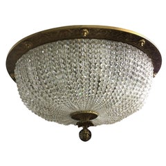 20th Century bronze Louis Seize Style Oval Ceiling Lamp or Plafonière