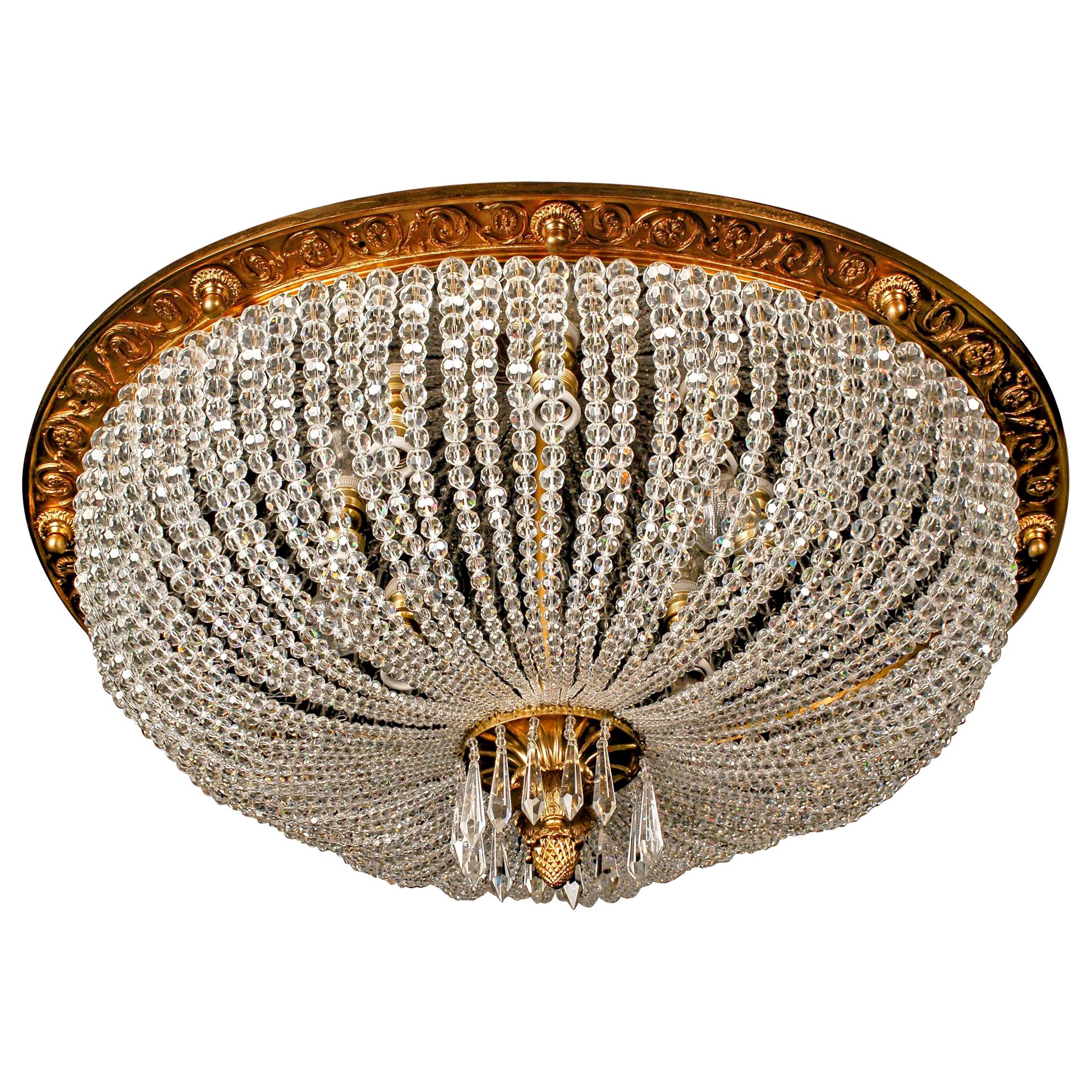 20th Century Louis Seize Style Oval Ceiling Lamp or Plafonière