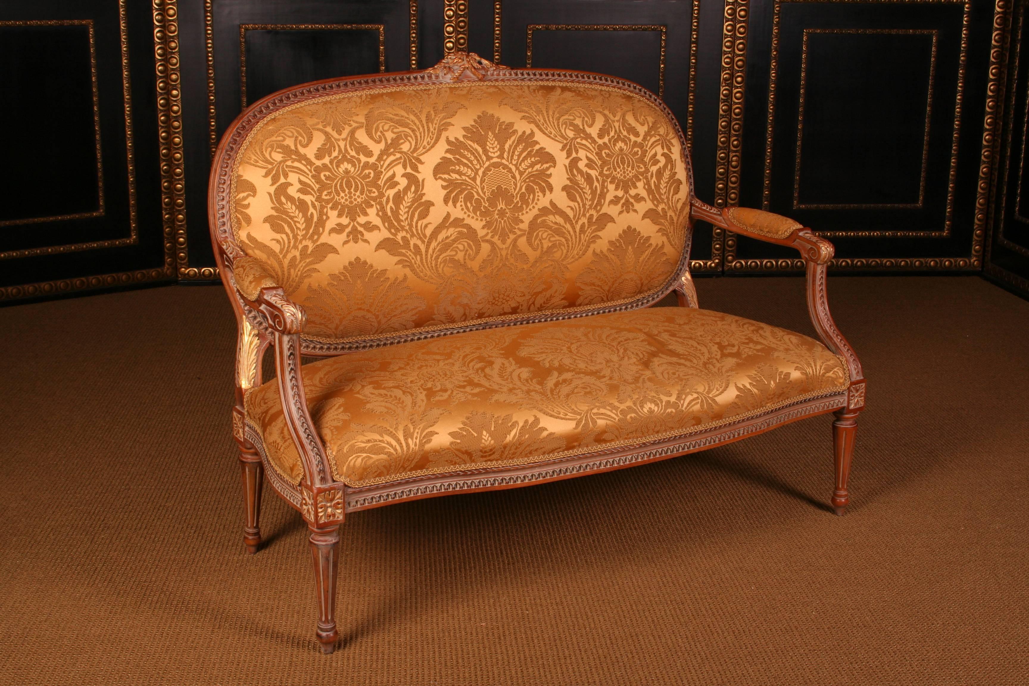 Louis XVI Garniture de groupe de sièges français en bois de style Louis Seize du 20ème siècle en vente