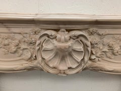 20th Century Louis Versailles White Mable Fireplace