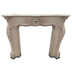 20th Century Louis Versailles White Mable Fireplace