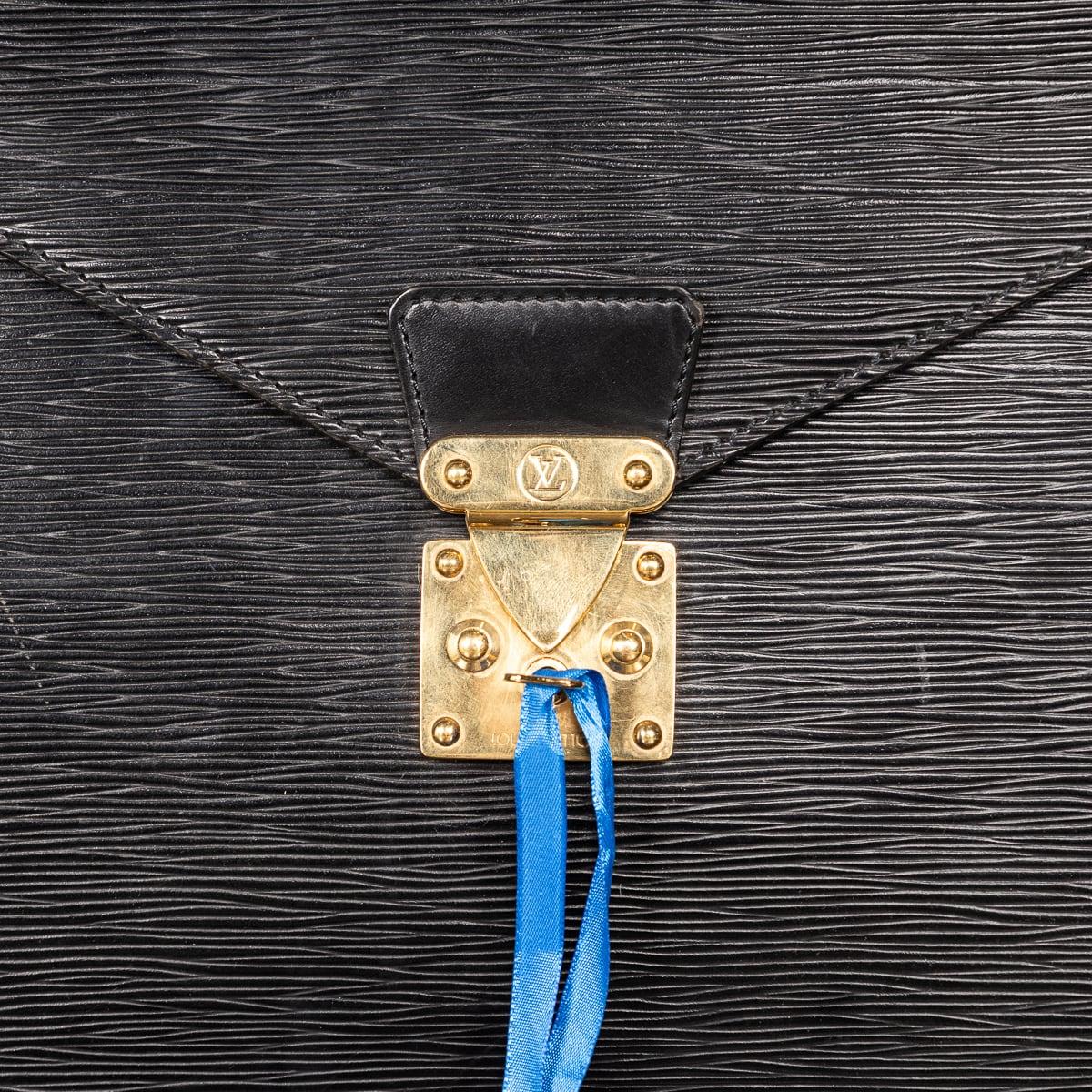 French 20th Century Louis Vuitton Black Epi Leather Document Case, Made In France c1990 For Sale